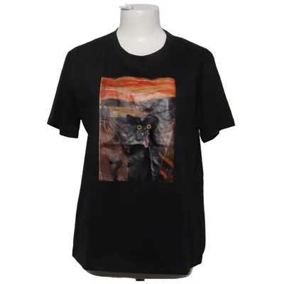 T-shirt (Sort) Bomuld, Polyester