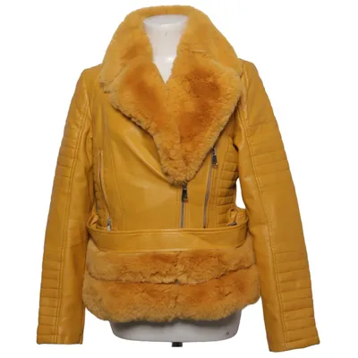 Biker jacket (Yellow) from New Collection Polyester, Polyurethane, Viscose