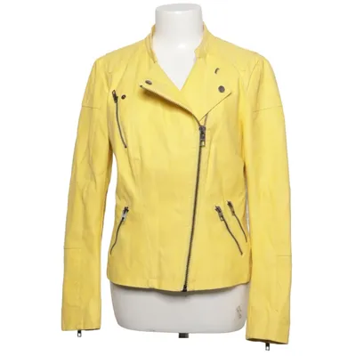 Biker jacket (Yellow) from ONLY Polyurethane, Viscose