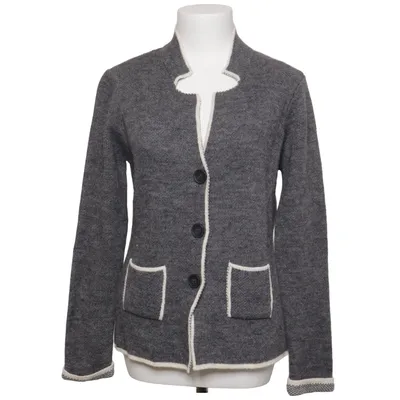 Cardigan (Gris, Blanc) de Vida Acrylique, Laine d'alpaga, Viscose