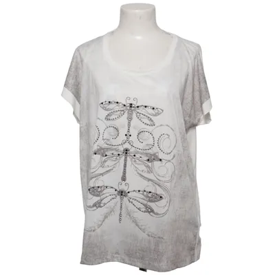 T-shirt (White, Beige) from Gina Laura Polyester, Viscose