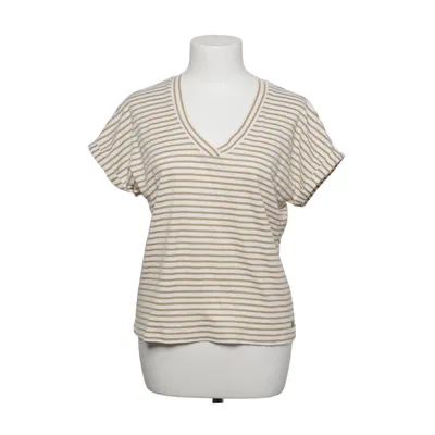 T-shirt (Beige, White) from Garcia Cotton, Metallic fiber, Polyester