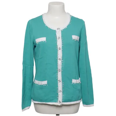 Cardigan (Turquoise, White) from Alfredo Pauly Cotton