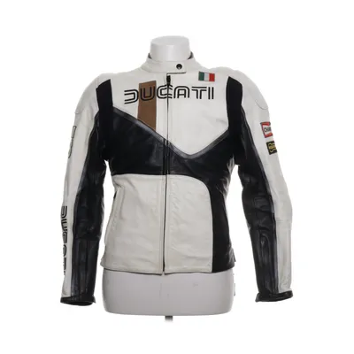 Motorcykeljacka (Vit, Svart) från Ducati Elastan, Skinn, Polyamid, Polyester