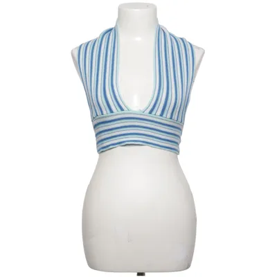 Halter neck top (Blue, White) from May Cotton, Elastane