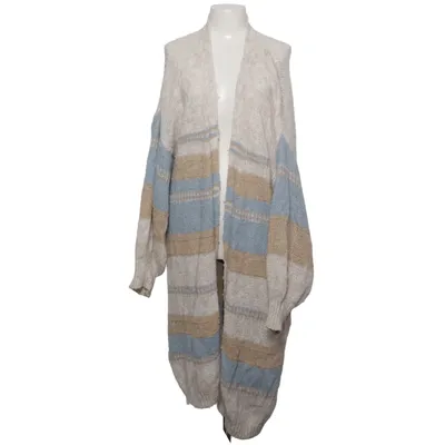 Strickjacke (Weiß, Blau, Beige) von Selected Touch Acryl, Polyester, Viskose, Wolle