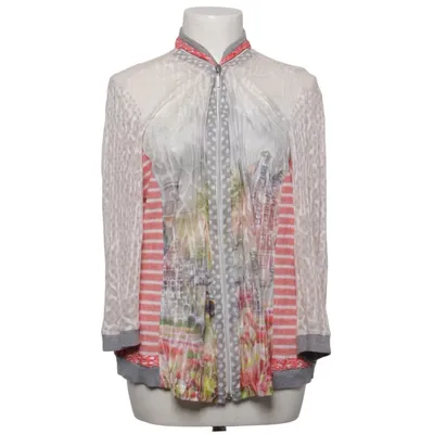 Strickjacke (Weiß, Grau, Rot) von Just White Baumwolle, Elasthan, Polyester