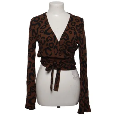 Wickelbluse (Braun, Schwarz) von Never Fully Dressed Elasthan, Polyester, Viskose