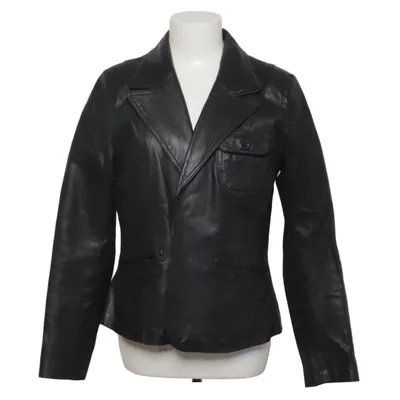 Leren blazer (Zwart) van Fashion Leer, Polyester