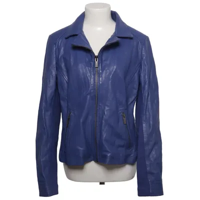 Biker jacket (Blue) from Transmission Leather, Polyester