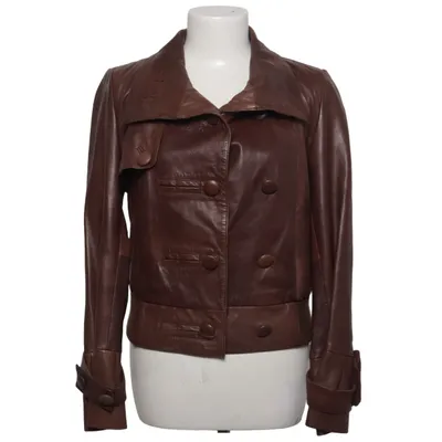 Leren jack (Bruin) van Avenue Foch by Anne L Leer, Polyester
