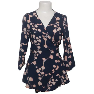 Slå-om bluse (Blå, Pink) fra Ml Bomuld, Elastan, Polyester