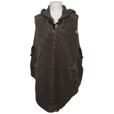 Poncho (Gray) from Diesel Leather, Polyamide, Wool