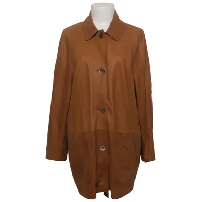 Læderblazer (Brun) fra Christ Acetat, Læder, Viscose