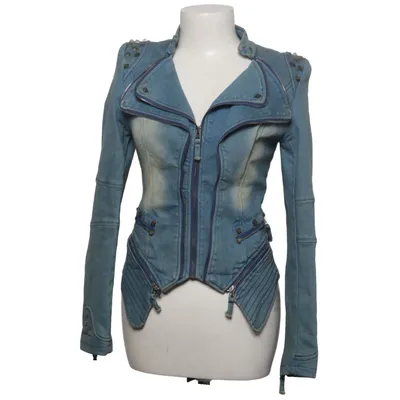 Biker jacket (Blue) from Blaze Cotton, Polyester