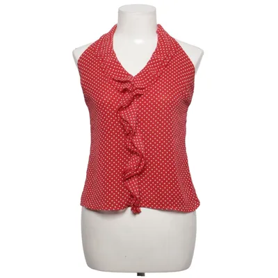 Halterneck top (Rød, Hvid) fra Zara Basic Polyester
