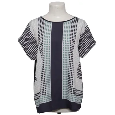 Top (Blue, White) from Alba Moda Elastane, Polyester, Viscose