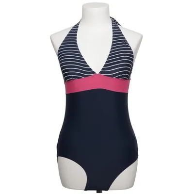Maillot de bain une pièce (Bleu, Rose, Blanc) de Queentex Élasthane, Polyamide, Polyester