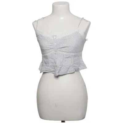 Crop top (Blå, Hvid) fra American Eagle Bomuld, Viscose