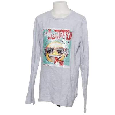 Långärmad t-shirt (Grå, Flerfärgad) från Emoji Bomull, Polyester