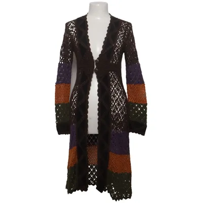 Cardigan (Bruin, Lila, Oranje) van Watcher Acryl, Leer, Wol