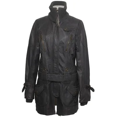 Leather coat (Gray) from Vero Moda Jeans Leather, Polyester