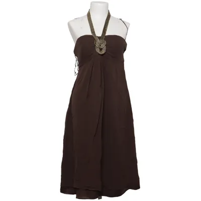 Halterneck dress (Brown) from Un Deux Trois Polyester, Silk
