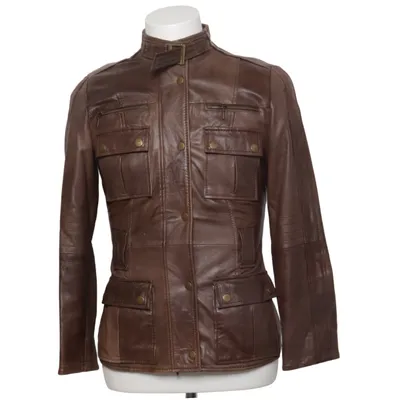 Læderjakke (Brun) fra Zara Basic Læder, Polyester