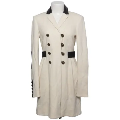 Frakke (Hvid, Sort) fra Diane von Furstenberg Bomuld, Elastan, Læder, Polyester, Uld