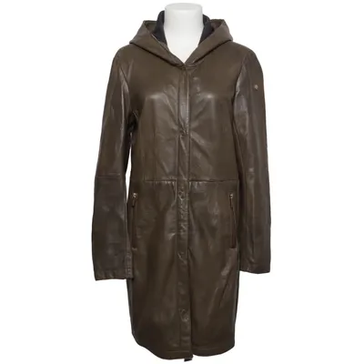 Veste longue en cuir (Gris) de Milestone