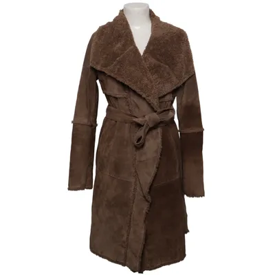 Shearlingjakke (Brun) fra Oakwood Kunstpels, Læder, Polyester