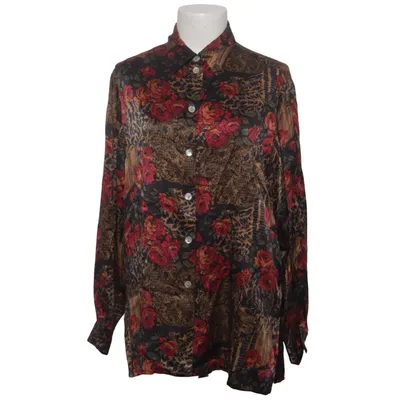 Bluse (Sort, Rød, Brun) Silke