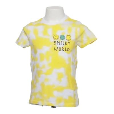 T-shirt (Gul, Hvid) fra Smiley World Bomuld, Elastan