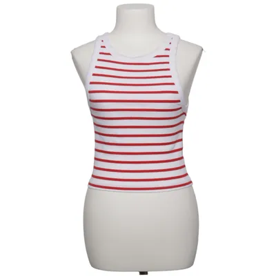 Tank Top (White, Red) from Primark Cotton, Elastane