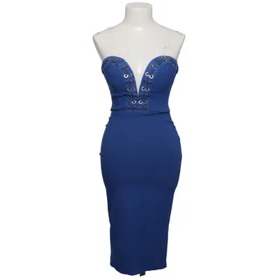Dress (Blue) from Rare London Elastane, Polyamide, Viscose