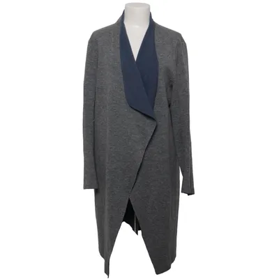 Cardigan (Gray, Blue) from Hauber Cashmere, Cotton, Polyamide, Wool