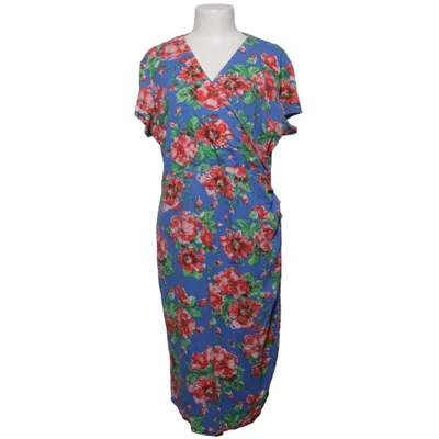 Wickelkleid (Blau, Rot, Grün) von KDK London Elasthan, Viskose