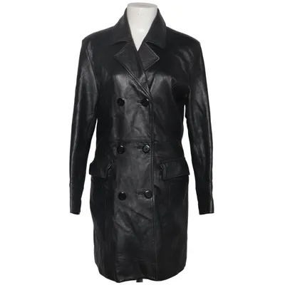 Veste longue en cuir (Noir) de Agnes