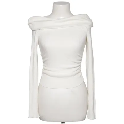 Sweater (White) from Bershka Elastane, Polyester, Viscose