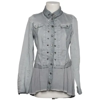 Denim jacket (Gray) from Tredy Cotton, Elastane, Linen, Polyester, Viscose