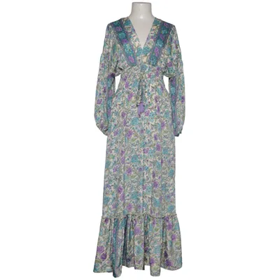 Maxi jurk (Blauw, Lila, Meerkleurig) van B&B Zijde