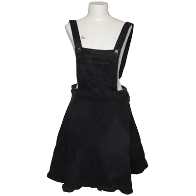Dungaree dress (Black) from Hell Bunny Cotton, Elastane