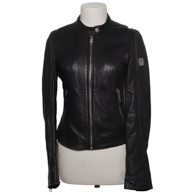 Leren jack (Zwart) van Freaky Nation Katoen, Leer, Polyester