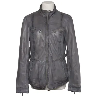 Leather jacket (Gray) from Lindgrøn Copenhagen Leather, Polyester