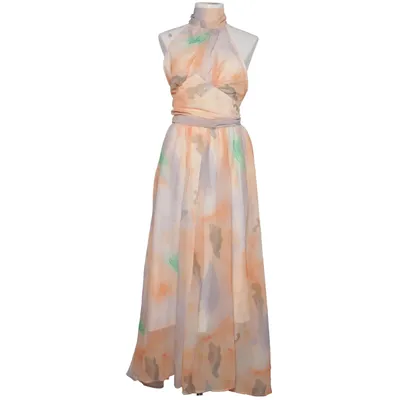 Maxi dress (Orange, Multicolored) Elastane, Polyester