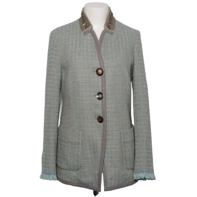 Blazer (Bleu, Beige) de Maliparmi Acétate, Acrylique, Polyester, Laine