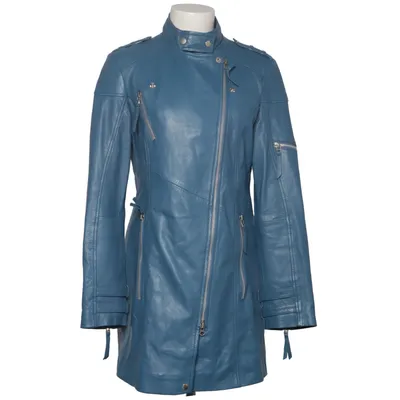Leather blazer (Blue) from Cigno Nero Leather, Polyester