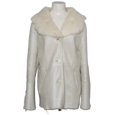 Shearling jas (Beige) van Gian Mori Leer