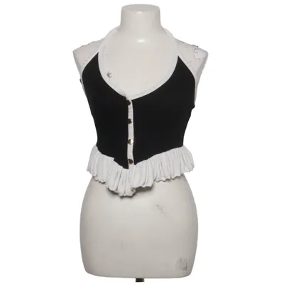Top péplum (Noir, Blanc) de Zara Coton, Élasthane, Polyester