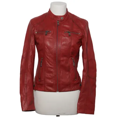 Läderjacka (Röd) från Jilani Collection Skinn, Polyester